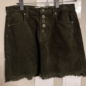 Green corduroy skirt